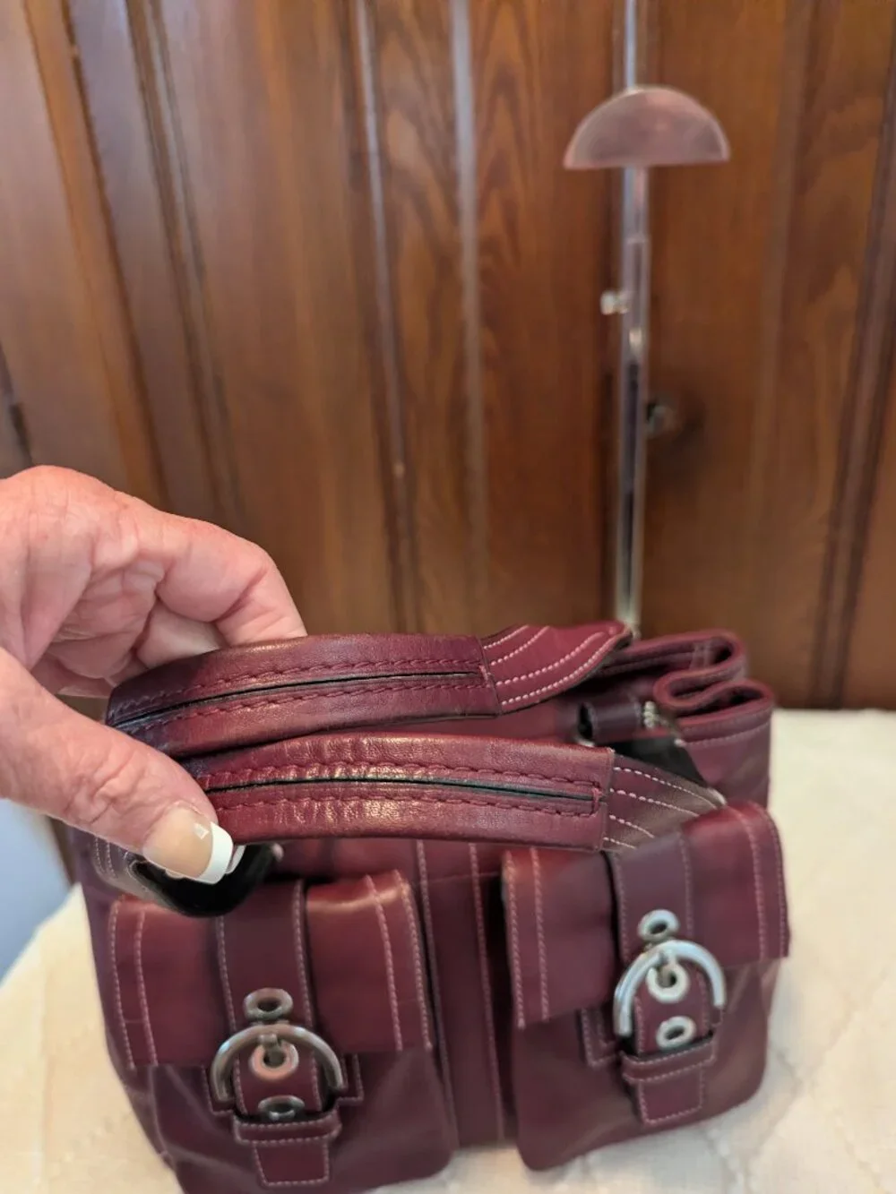 Coach BURGUNDY RED SOHO POCKET SATCHEL